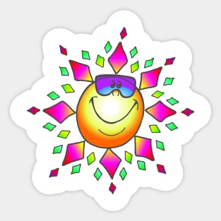 Smiling Sunglasses Sun Children's Rainbow Cartoon Shirt Sticker